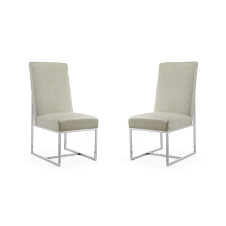 Manhattan Comfort Element Velvet Dining Chair in Champagne, PK2 2-DC030-OM